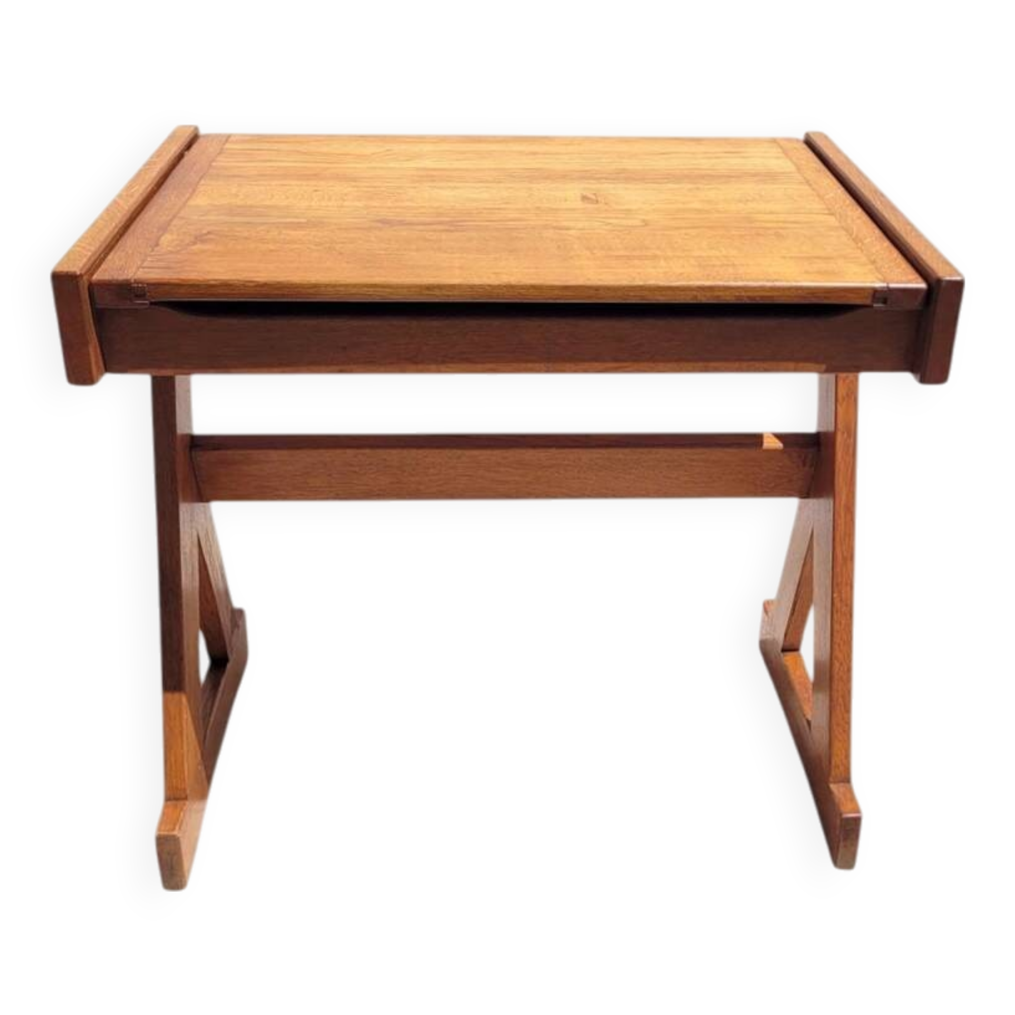 Old school desk renovated in solid oak