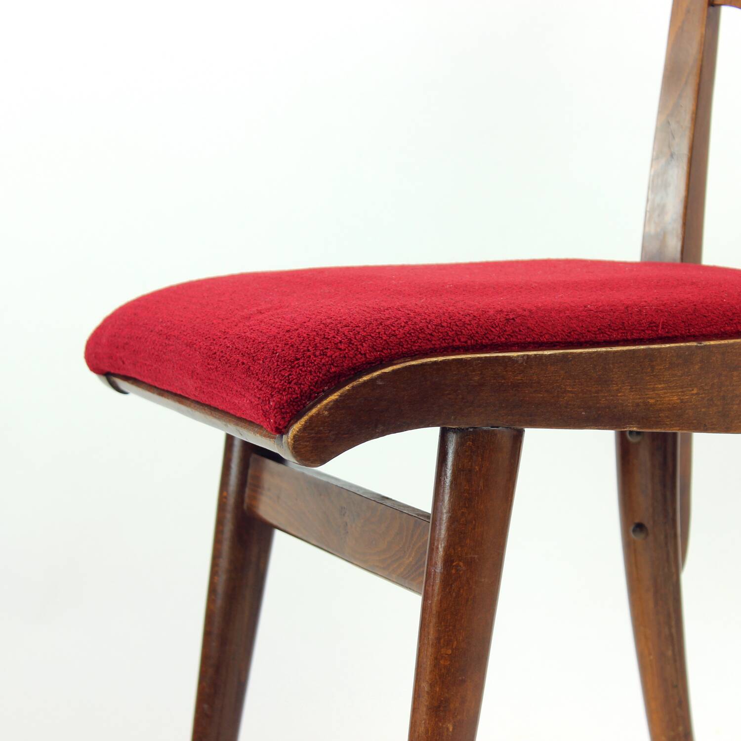 Set Of 4 Dining Chairs In Oak & Walnut, Czechoslovakia 1960s