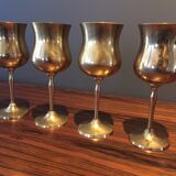 4 verres à vins en laiton