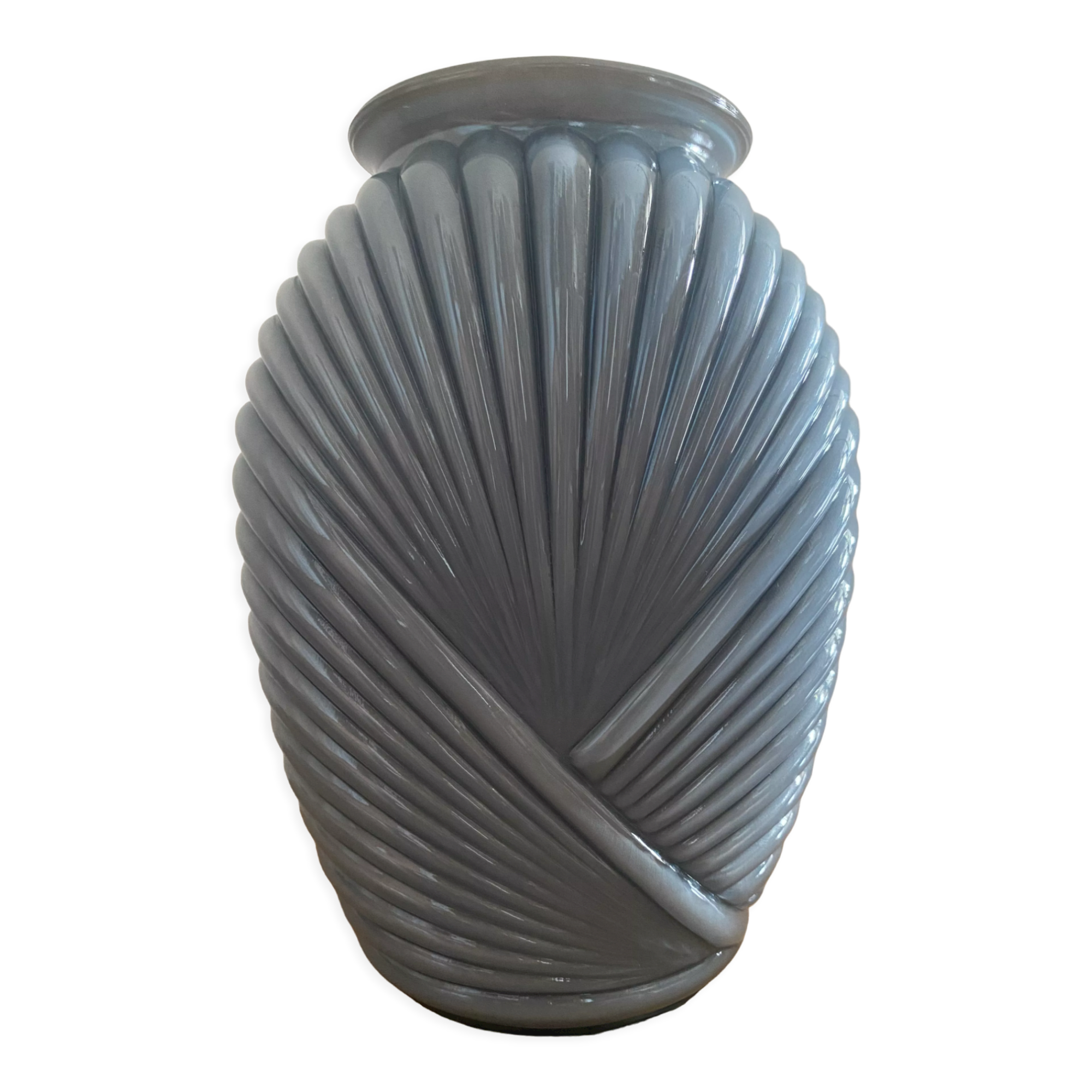 Vase  art déco en verre gris Anchor Hocking