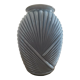 Vase  art déco en verre gris Anchor Hocking