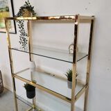 Shelf vintage brass gilded design 1970