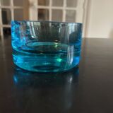 cendrier en verre turquoise 1970