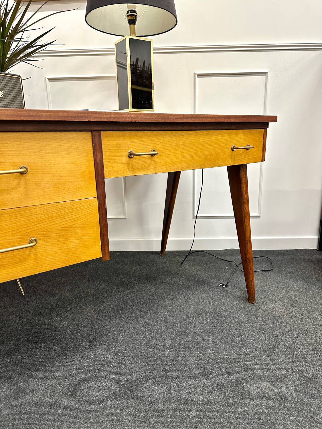 Vintage compass feet desk