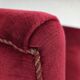 1960s, Danish 2-seater sofa, red furniture velour, ash wood legs.