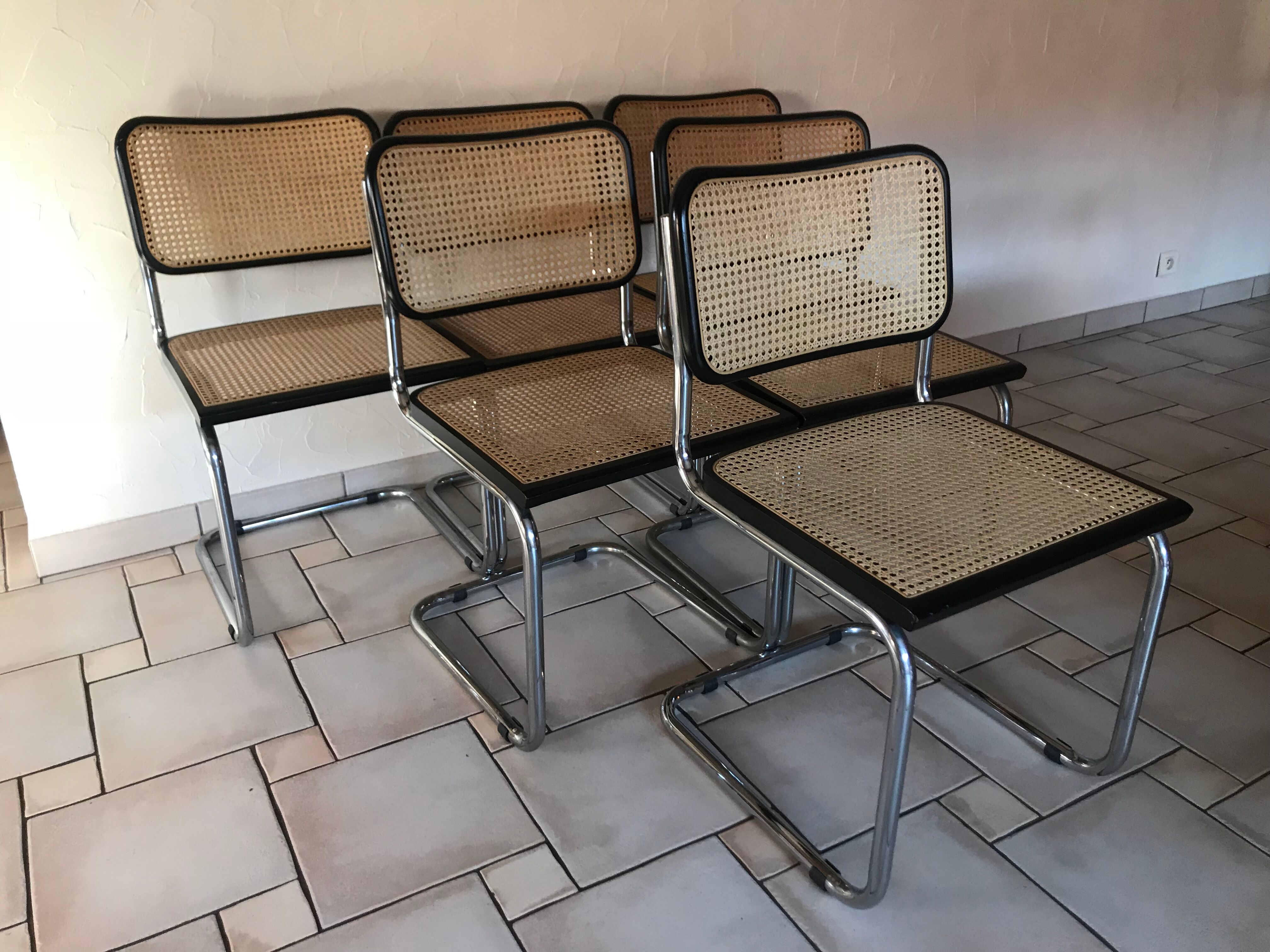 Set of 6 chairs Marcel Breuer cesca model b32
