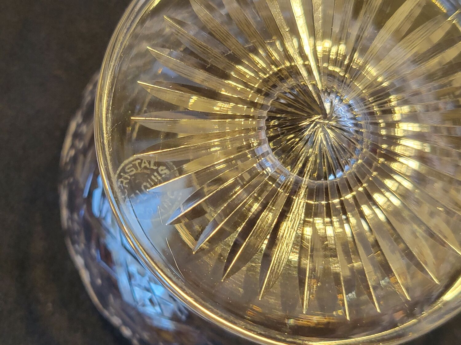 6 St Saint Louis champagne glasses Florian model in cut crystal 539