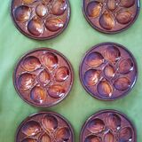 OYSTER PLATE X 6 SAINT CLEMENT BARBOTINE model 4589 VINTAGE