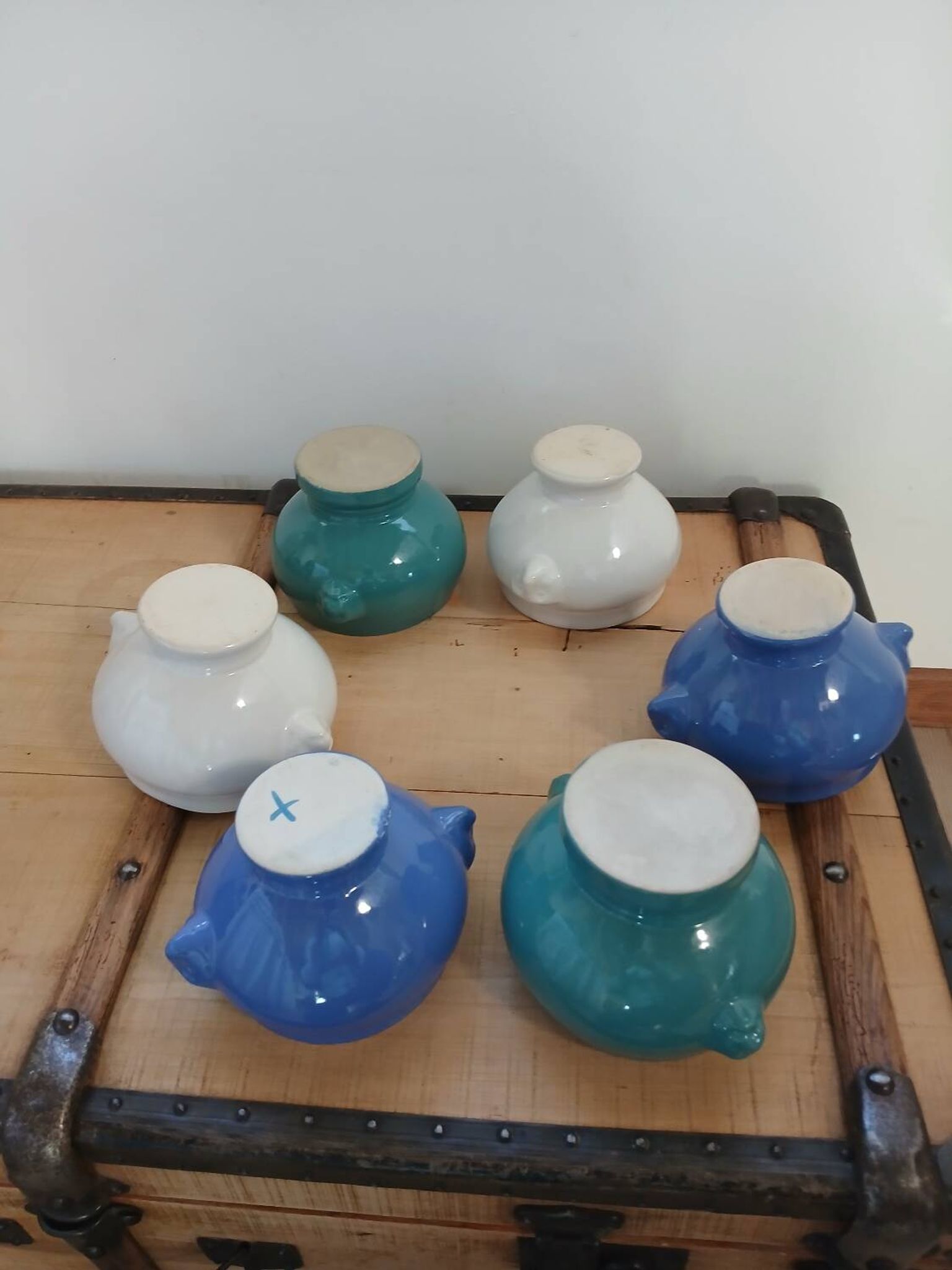 6 antique soup bowls