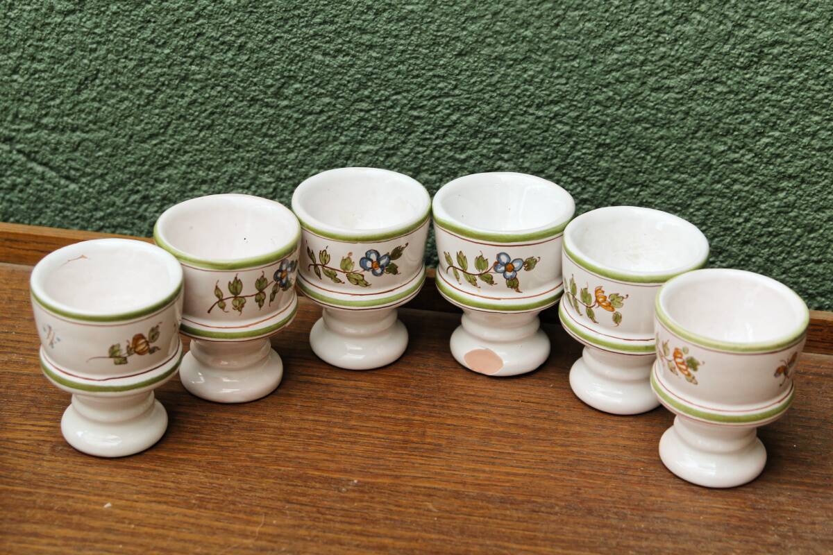 Moustiers earthenware egg service