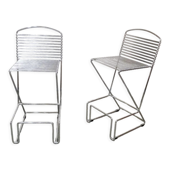 Set of 2 bar stools by Till Behrens for Schlubach, 1980s