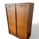 Double filing cabinet with curtains