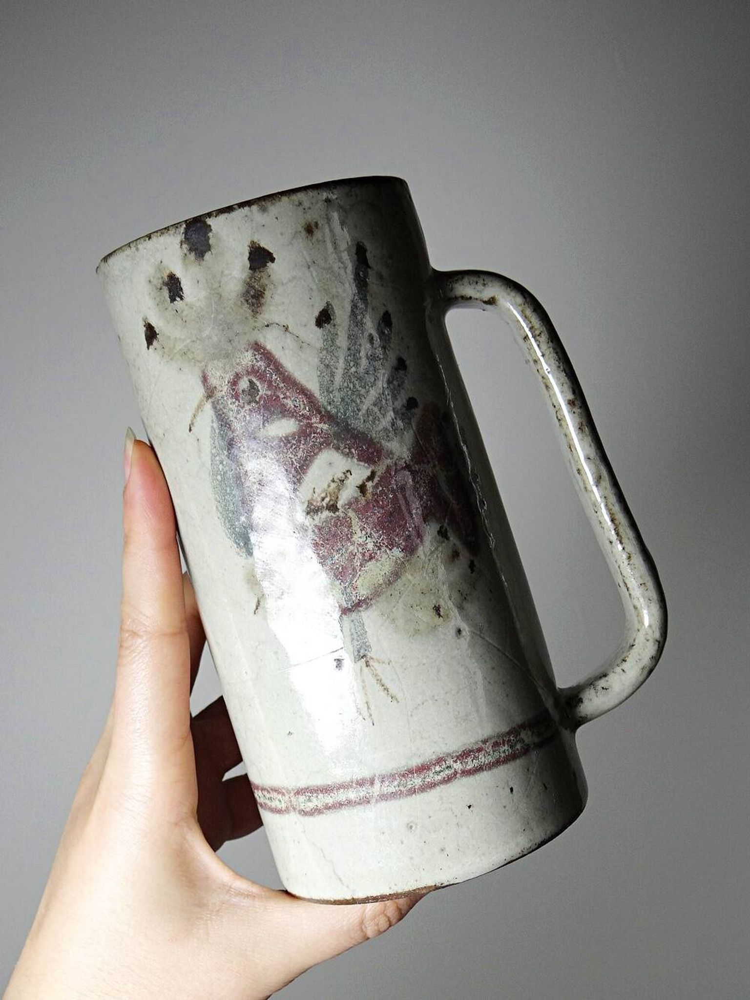 Large mug Le Mûrier Gustave Reynaud Vallauris vintage 1960s