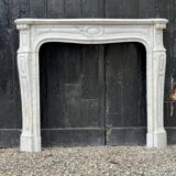 Louis XV style fireplace in white Carrara marble circa 1880