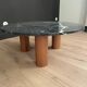 Black marble coffee table with wooden legs