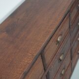 French Restored Oak Hardware Store Apothecary Cabinet, 1920/1930s