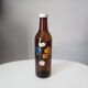 Vintage hand-painted amber glass bottle
