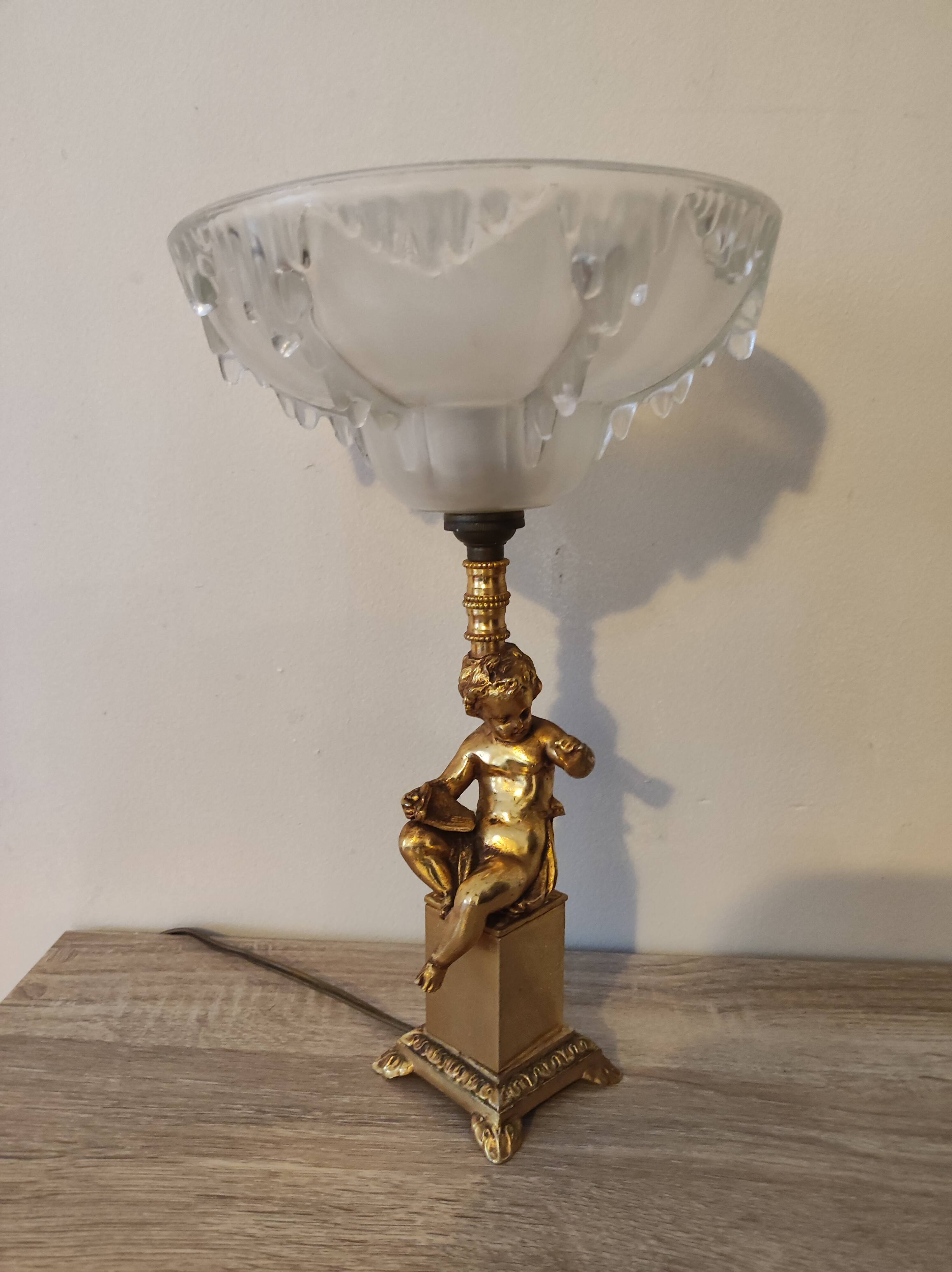 Lamp Ezan foot bronze angel cherub