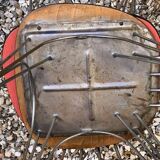 4 red Formica chairs with Eiffel legs 1950