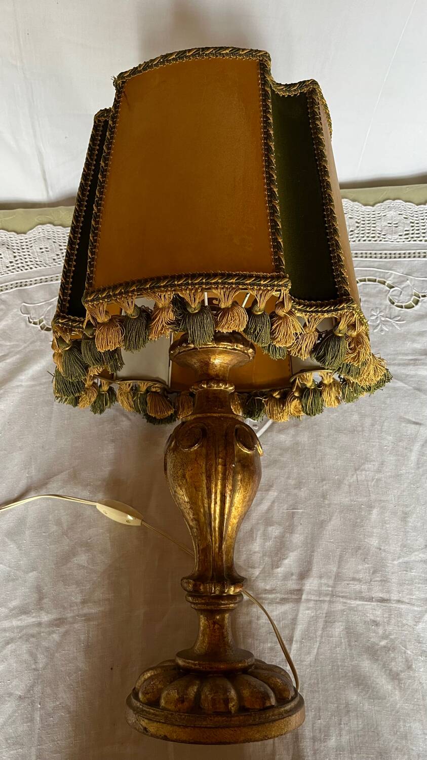 Vintage wooden table lamp