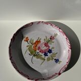 Sicilian plate pink hand-painted floral pattern