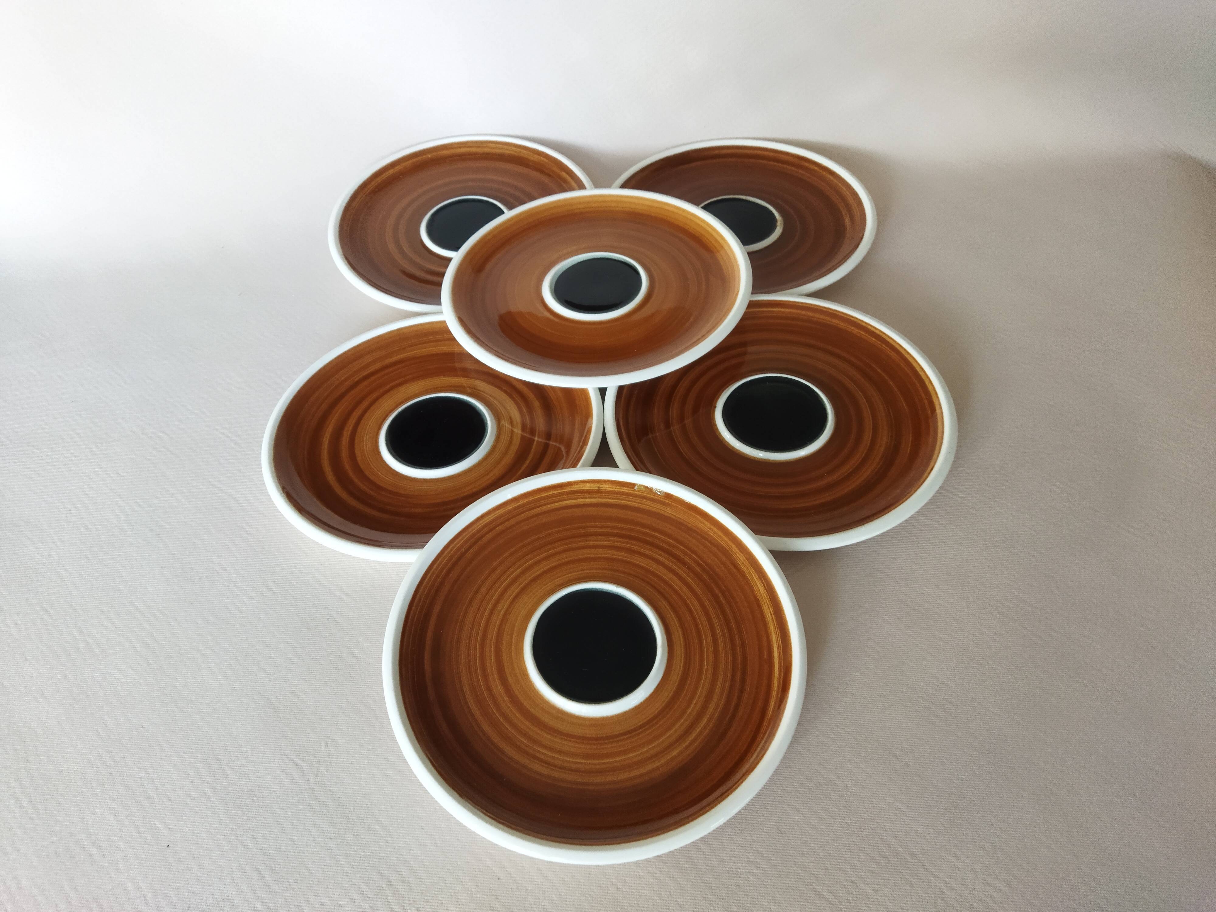 Lot de 6 soucoupes Kimono Boch La Louvière