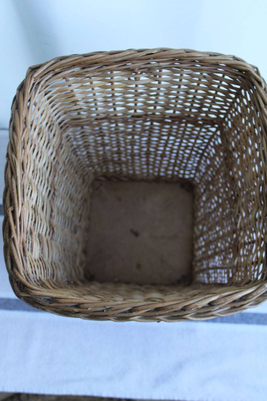 Wicker wastebasket