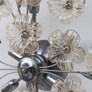 Large Size Gold and Transparent Murano Glass Wall light or Ceiling Light Fl