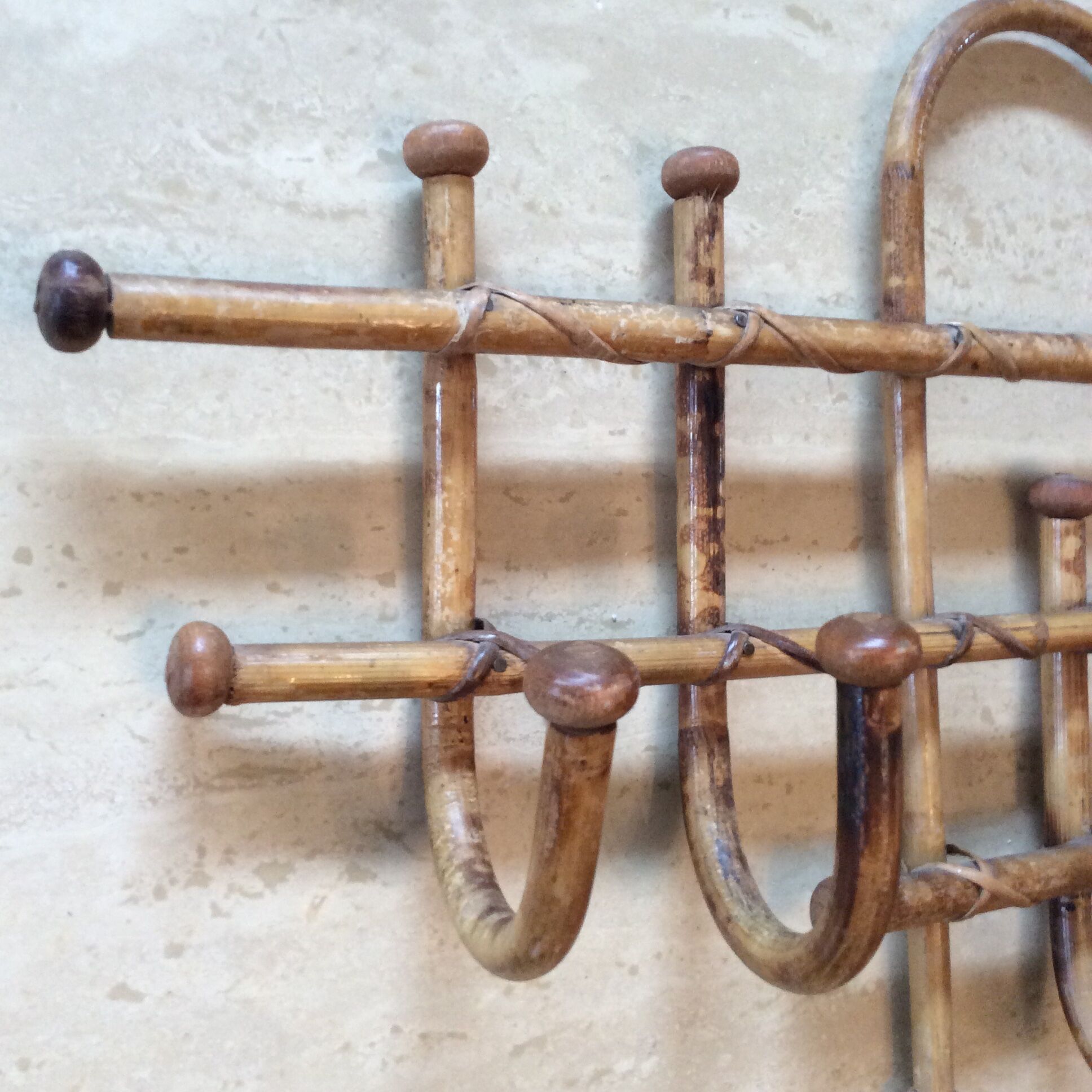 Vintage bamboo coat holder from the 50s-60s