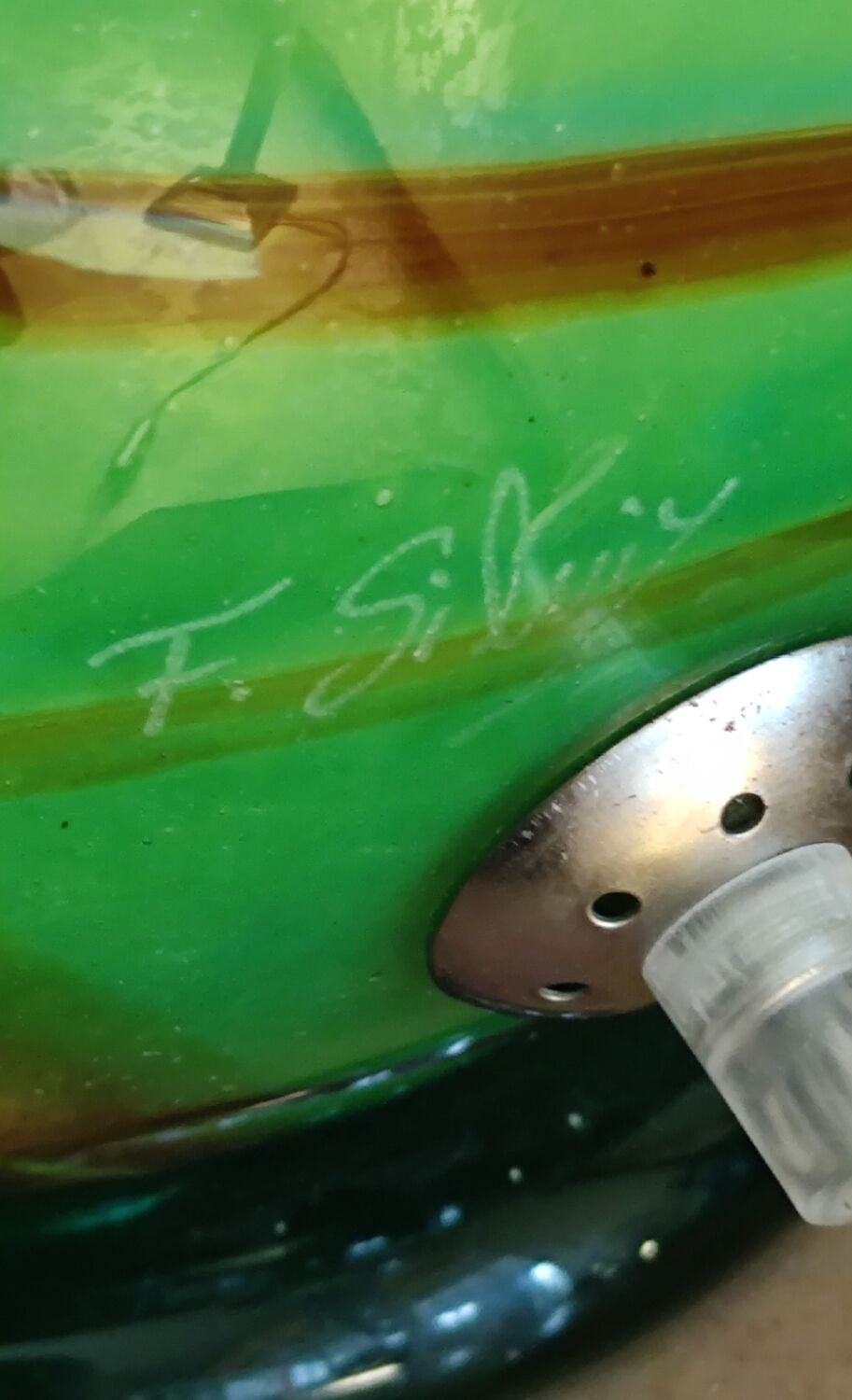 Lamp ball glass Murano/Italy/signed F. Silviy