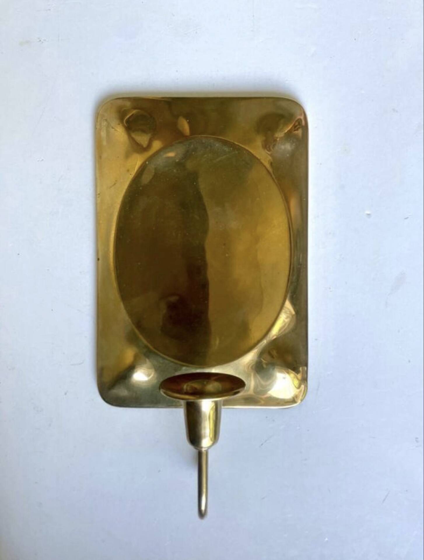 Vintage Scandinavian Brass Wall Candle holder Sconce height 28 cm