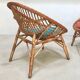 Easy Chair Hand-Woven in Wicker Rattan, Italy 1950s