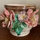 Cache pot barbotine fleurs
