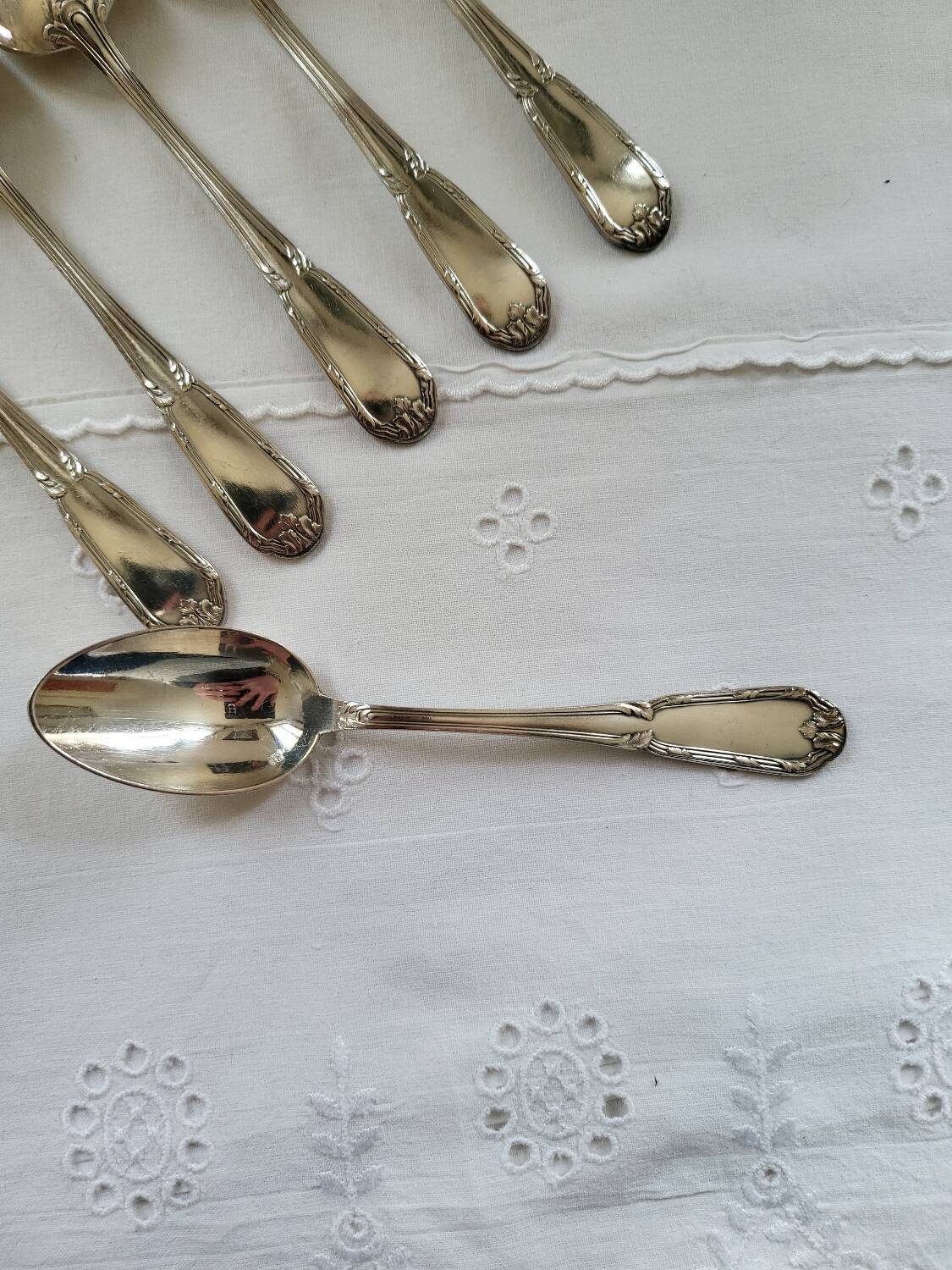 6 small silver-plated Boulenger spoons