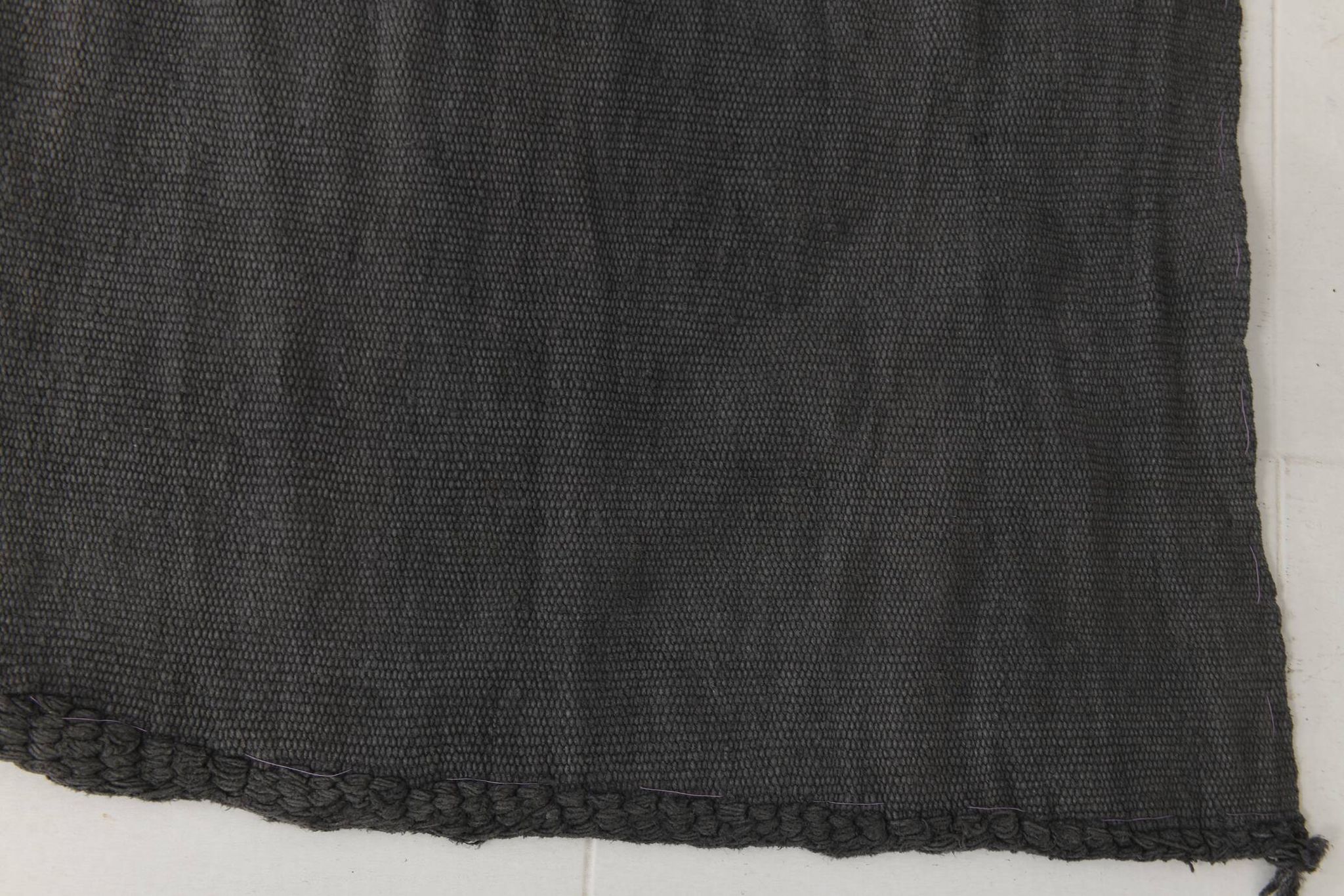 Tapis Kilim doux anthracite gris grande surface pour chambre, 147x205 cm