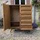 Commode bois et rotin 1/2 armoire