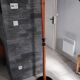 Vintage wooden metal floor lamp from the 80s.