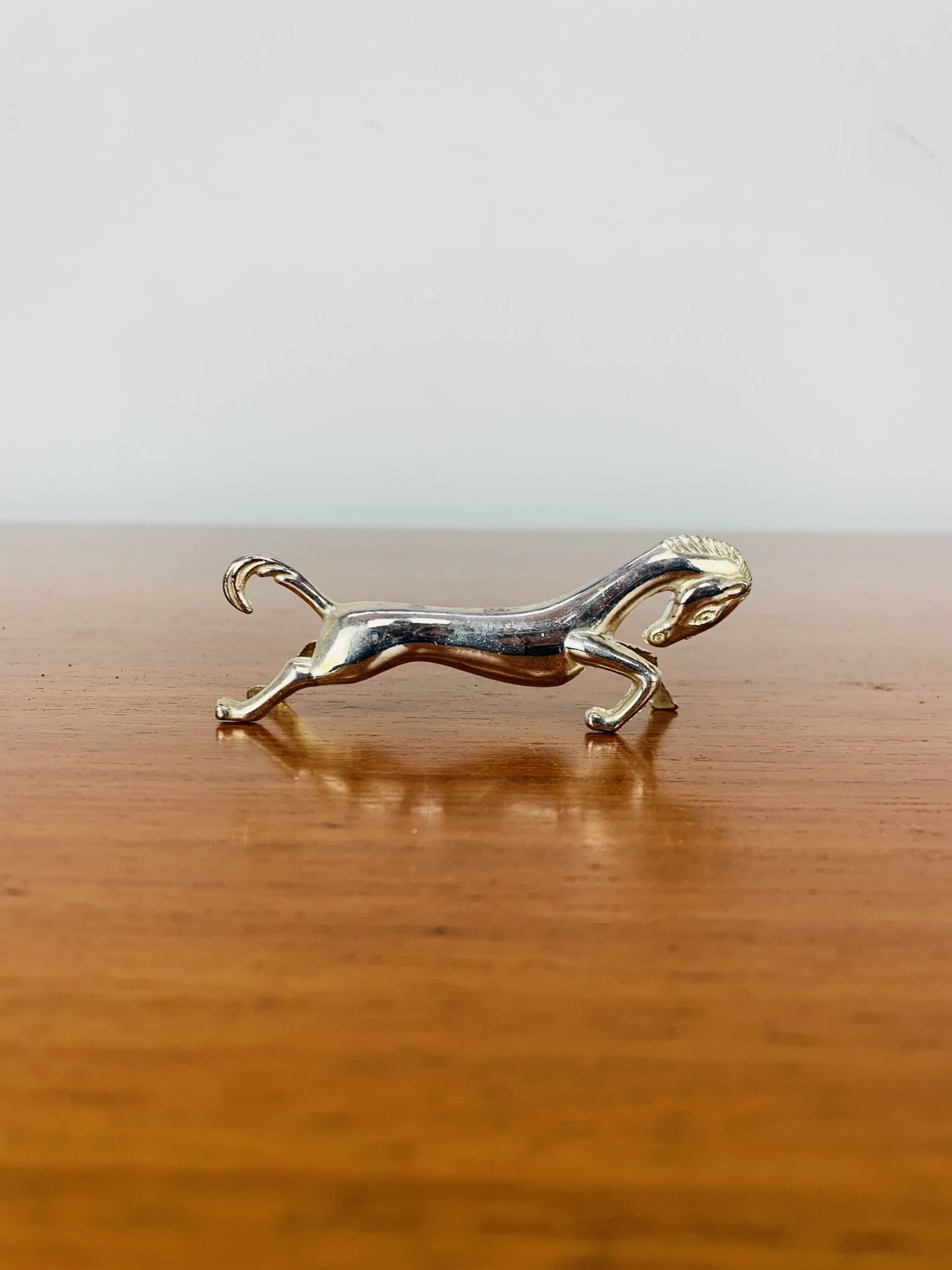 6 vintage silver metal horse knife rests