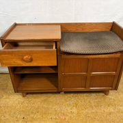 Mid-century retro vintage teak telephone seat by Nathan 1960–1970  Stylish