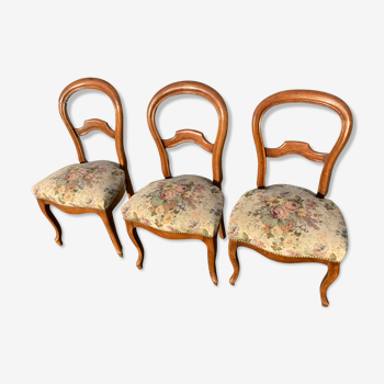 3 Louis Philippe chairs lined