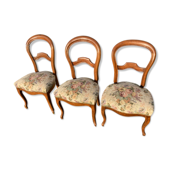 3 Louis Philippe chairs lined