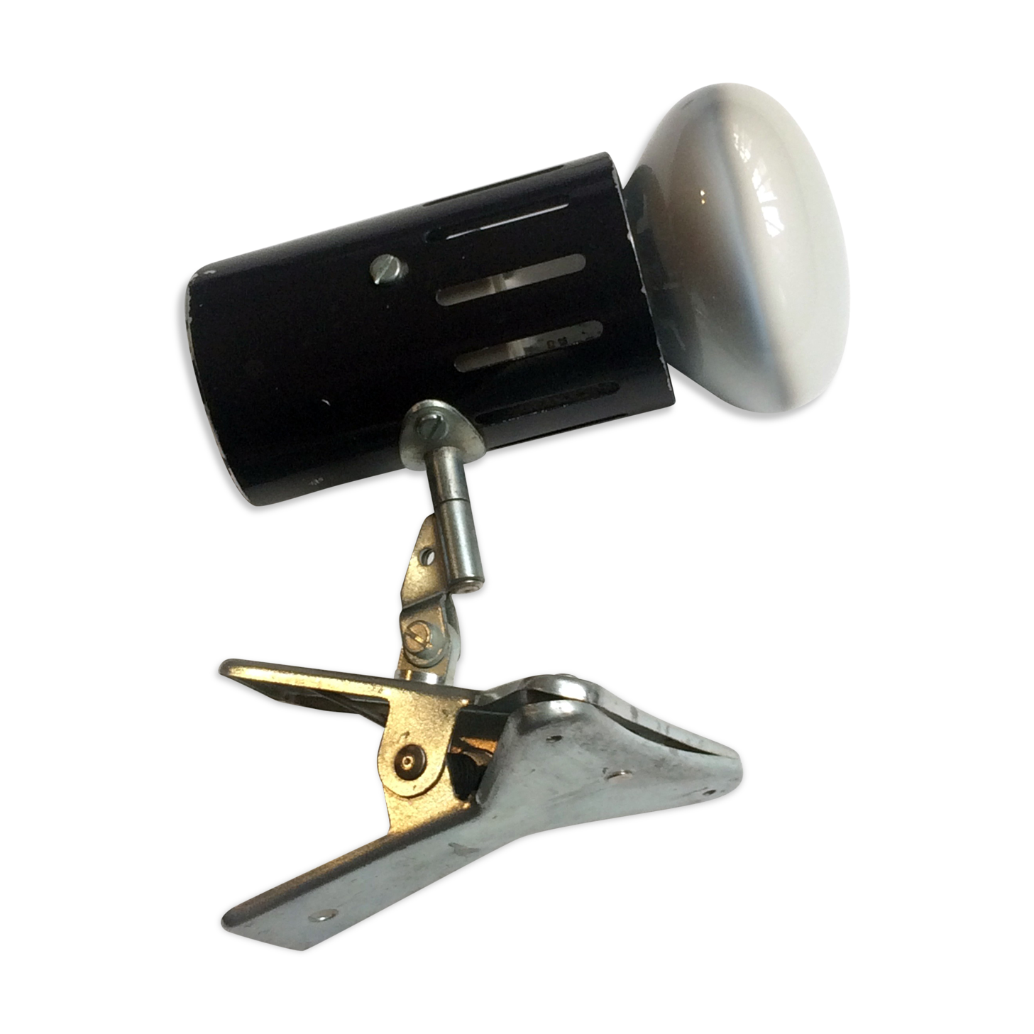 Chocolate lacquered metal clamp spot 1960/70