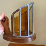 Wooden and stained glass candle holder