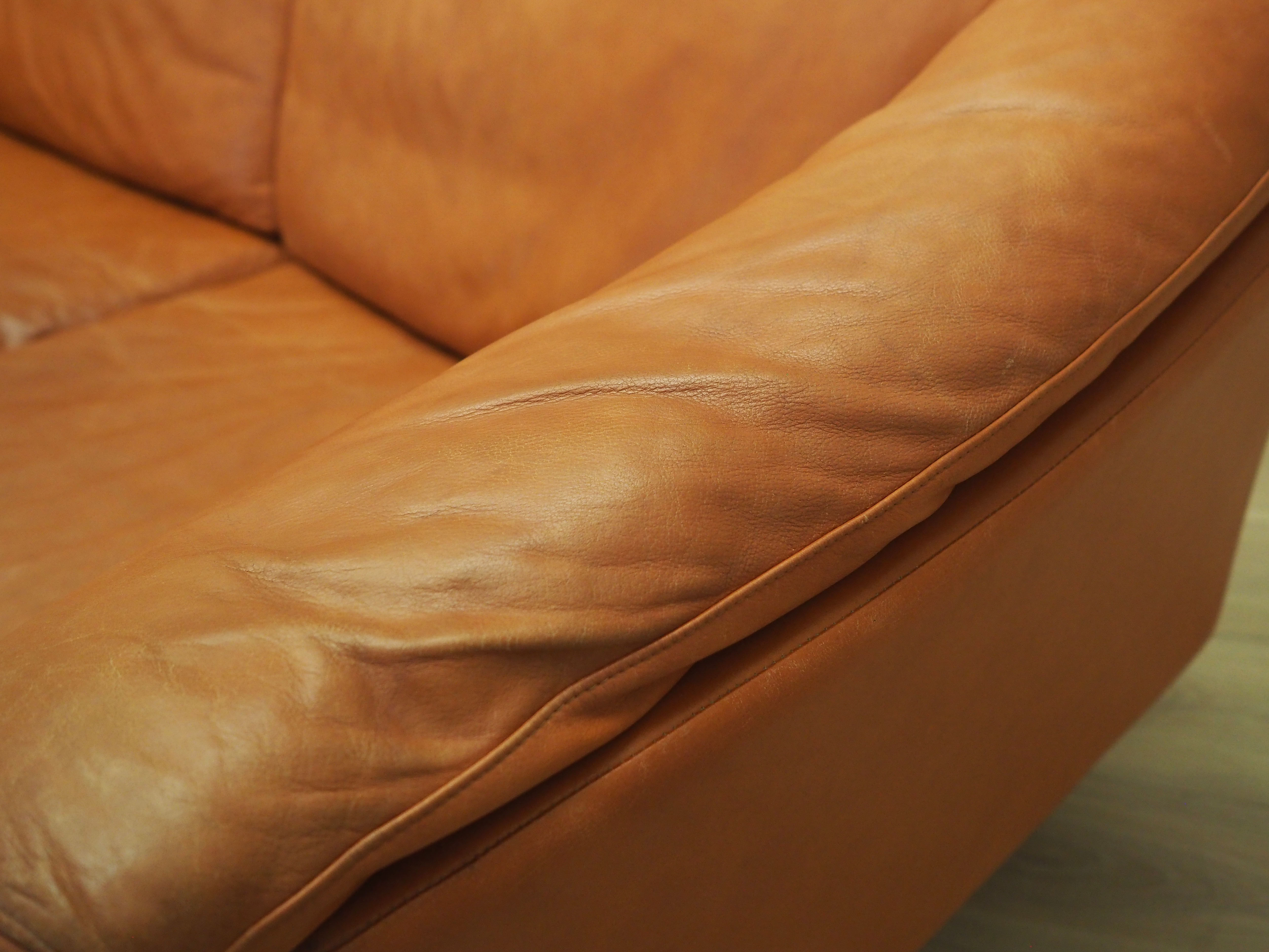 Leather sofa, danish design, 1960s, production: denmark