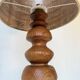 1950s turned oak wood table lamp