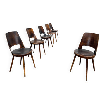 6 chocolate brown Baumann Mondor chairs