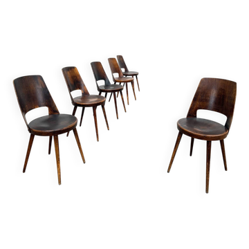 6 chocolate brown Baumann Mondor chairs
