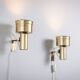 Pair of adjustable wall lamps designed by Per Sundstedt for Kosta Lampan