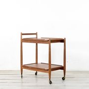Midcentury White & Newton Teak Cocktail Drinks Trolley / Hostess.