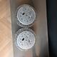 Pair of ceiling lights or moulded glass wall lights.